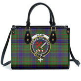 Adam Tartan Crest Leather Handbag